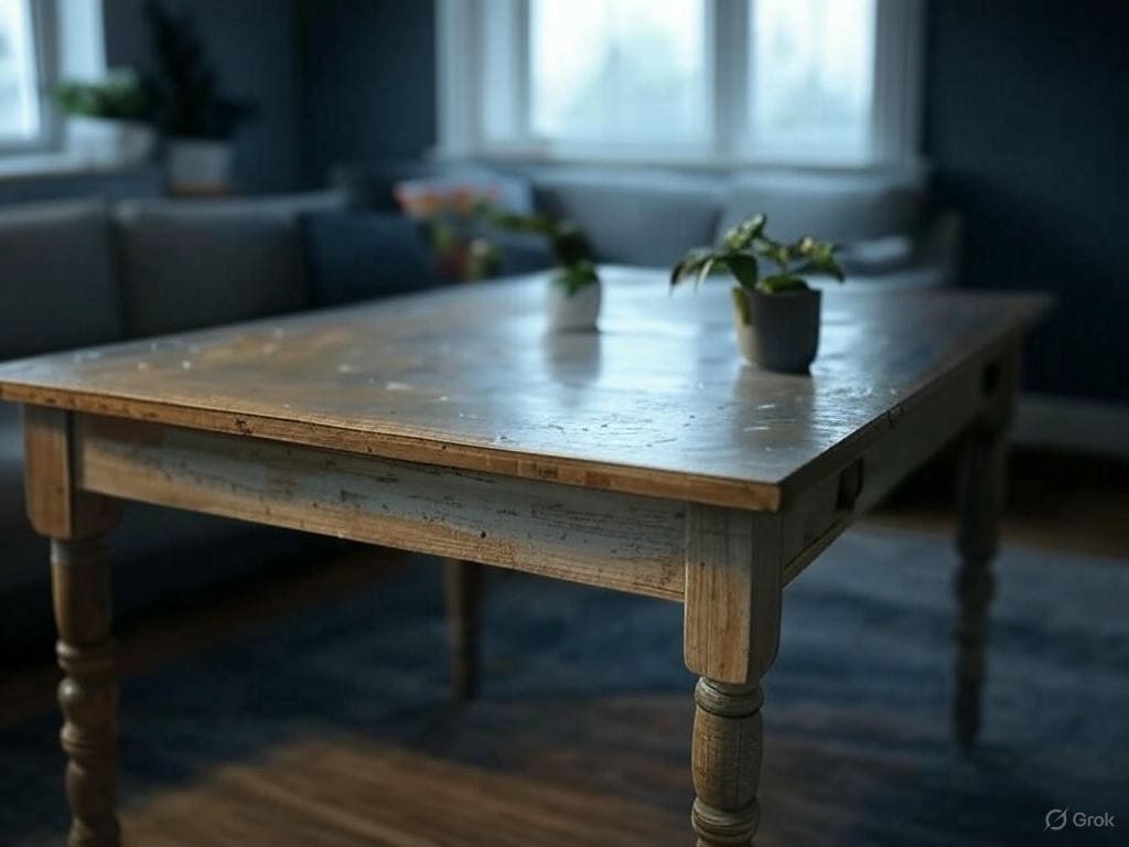 зображення стола ушкодженого корозією внаслідок неправильного прибирання