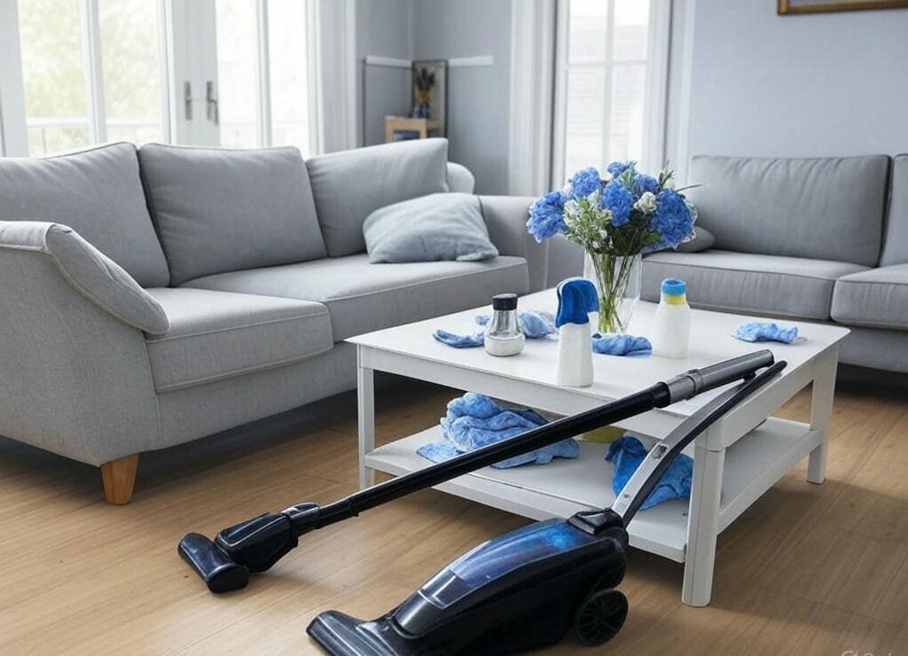 зображення квартири в процесі підготовки до генерального прибирання